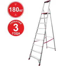 Стремянка алюминиевая односторонняя профессиональная NV3115, 1х10 ступеней 80 мм, органайзер Стремянка алюминиевая односторонняя профессиональная NV3115, 1х10 ступеней 80 мм, органайзер