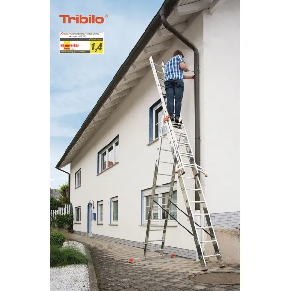 Лестница-стремянка трехсекционная KRAUSE Tribilo Trigon 3x12 ступеней (129703) купить в Минске