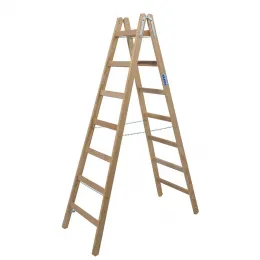 Стремянка деревянная KRAUSE Stabilo 2x7 ступеней (170279)