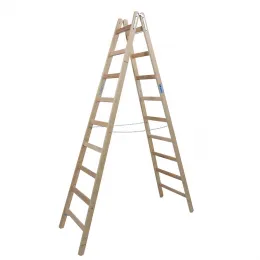 Стремянка деревянная KRAUSE Stabilo 2x9 ступеней (170293)