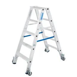 Стремянка KRAUSE Stabilo с роликами 2x5 ступеней (124838)