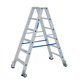 Стремянка KRAUSE Stabilo с роликами 2x6 ступеней (124845)